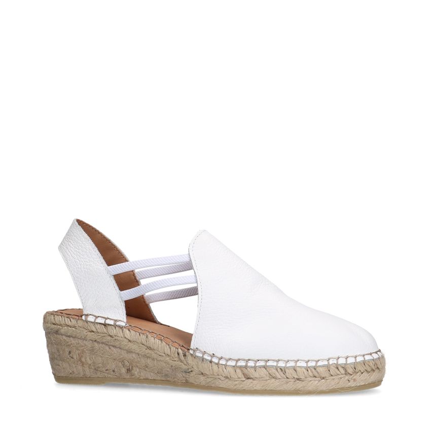 Manfield Witte leren sleehakken