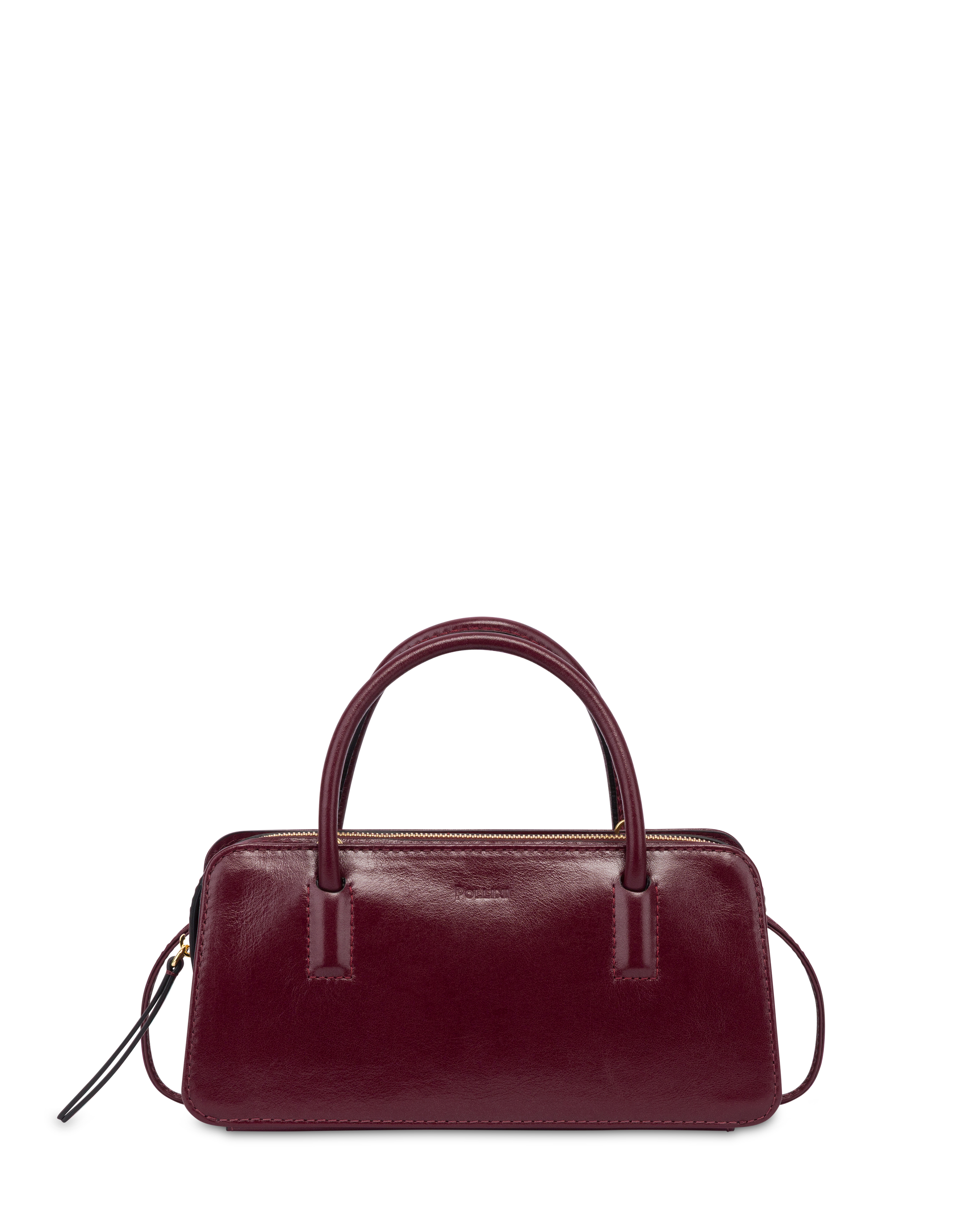 Borsa A Mano Lady Small In Vitello Lucido Vino