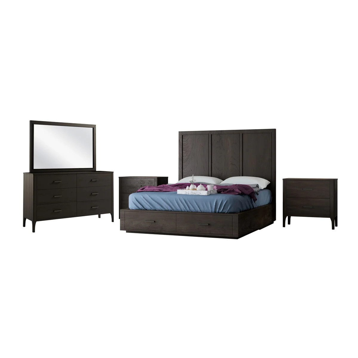 Abbyson Camille 5 Piece Bedroom Set with Storage