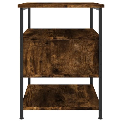 NNEVL Bedside Cabinets 2 pcs Smoked Oak 40x42x56 cm Engineered Wood
