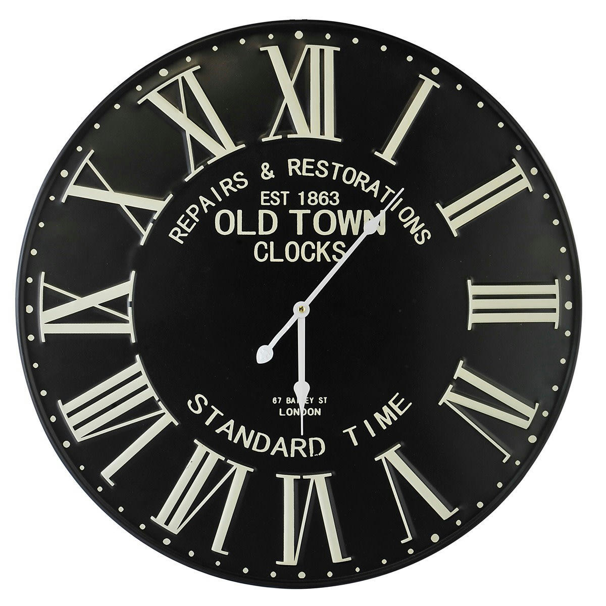 - Horloge ronde métal noir 58cm