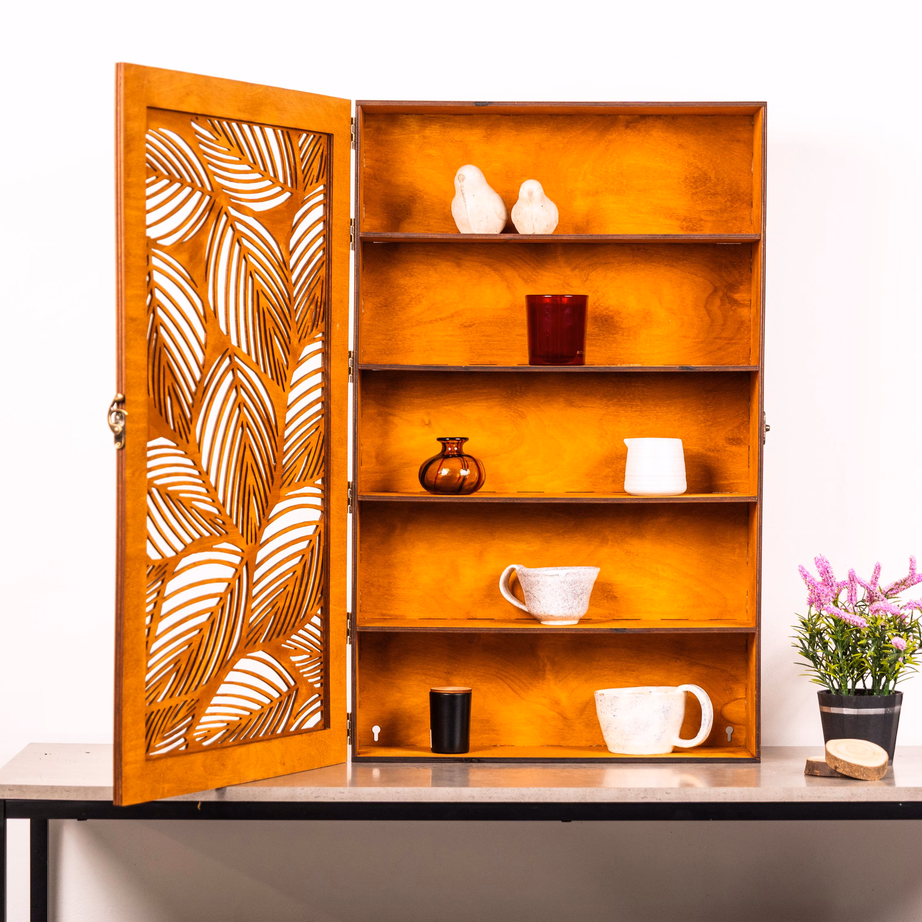 Wooden Bathroom Wall Cabinet, Wall Mounted Medicine Cabinet, Rustic Bathroom Storage Cabinet,Wall Cabinet With Door,Carved Wood Wall Cabinet