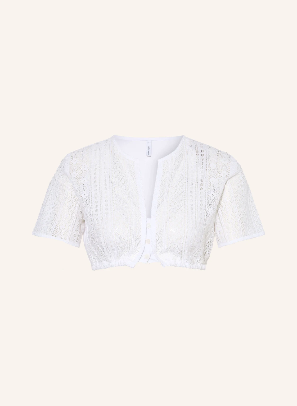 wallmann Dirndlbluse mit Spitze im Materialmix