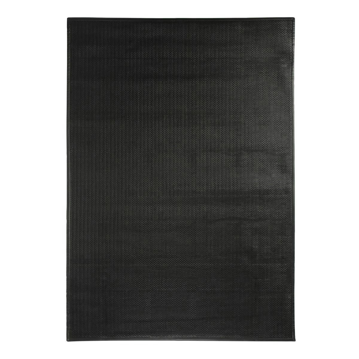 SKIN - Tapis en cuir noir 55x85