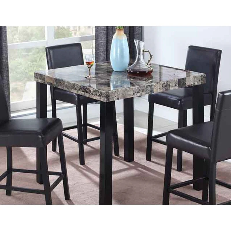 Best Master Furniture Henley Espresso Faux Marble Counter Height Table