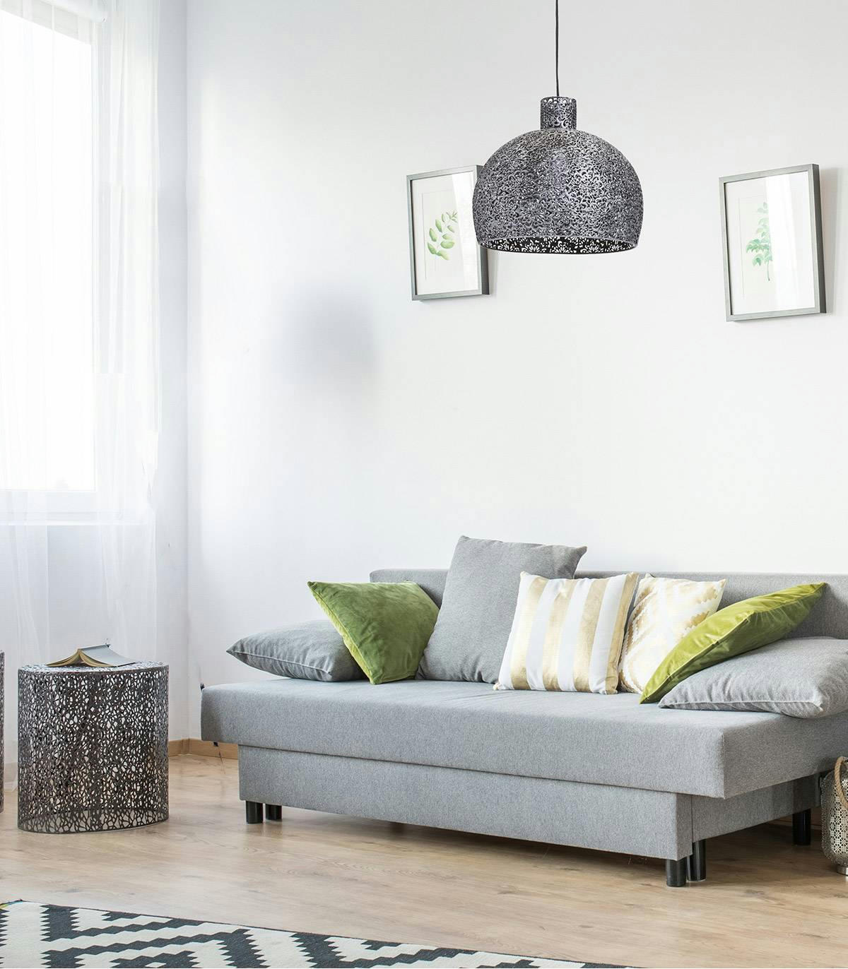 ATHENA - Suspension en métal gris d. 28 cm