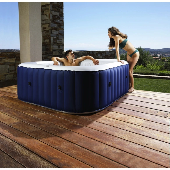 Whirlpool, BxHxL: 158 x 68 x 158 cm, blau, 4 Sitzplätze