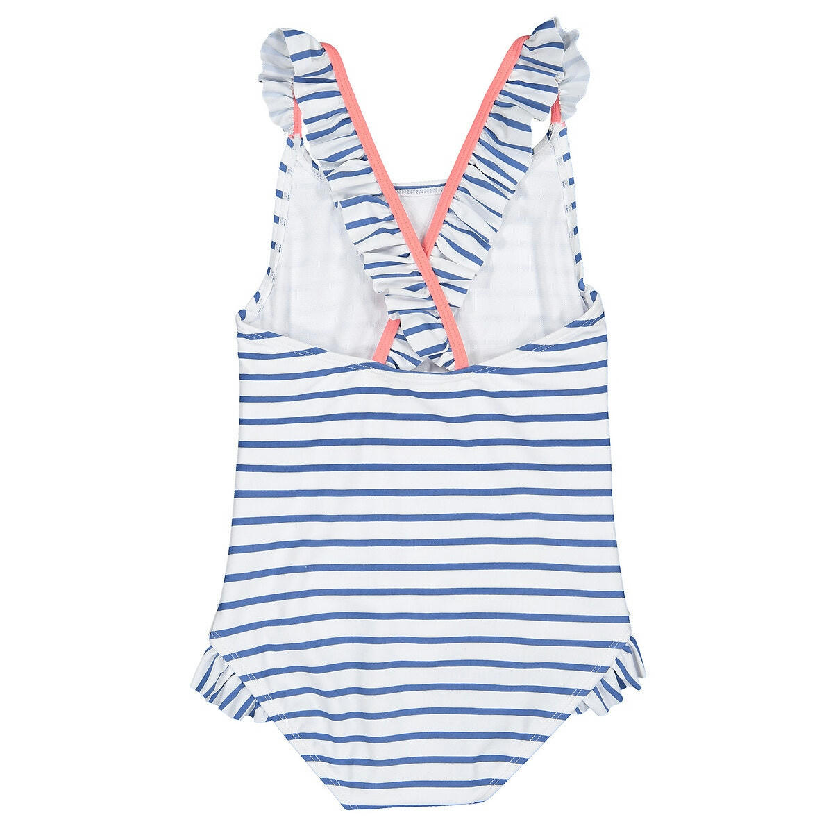 Maillot de bain 1 pièce rayé à volants