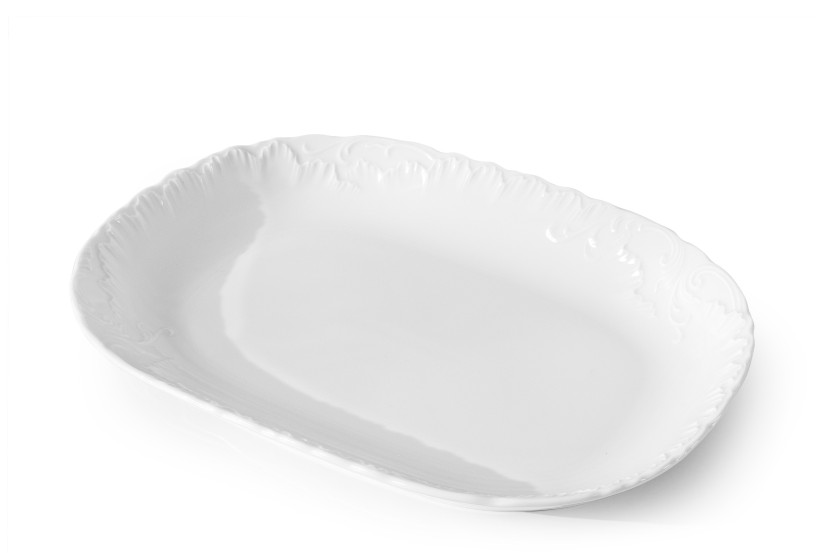 KONSIMO ROCOCO MARIA Biały półmisek z porcelany dł. 33 cm