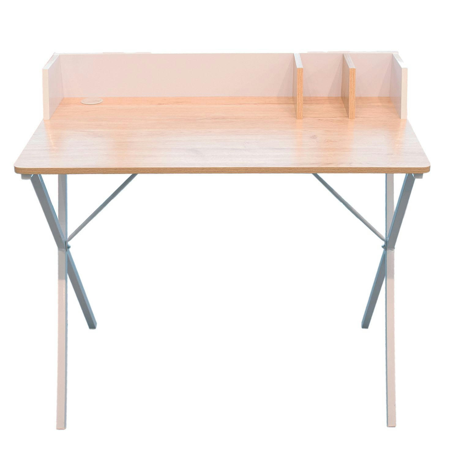 BRICE - Bureau industriel effet bois blanc