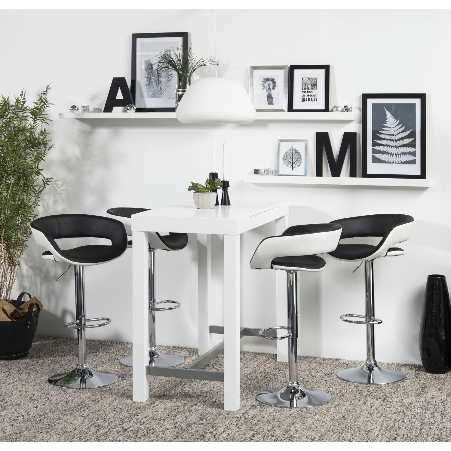 GRACIE - Lot de 2 tabourets de bar noir