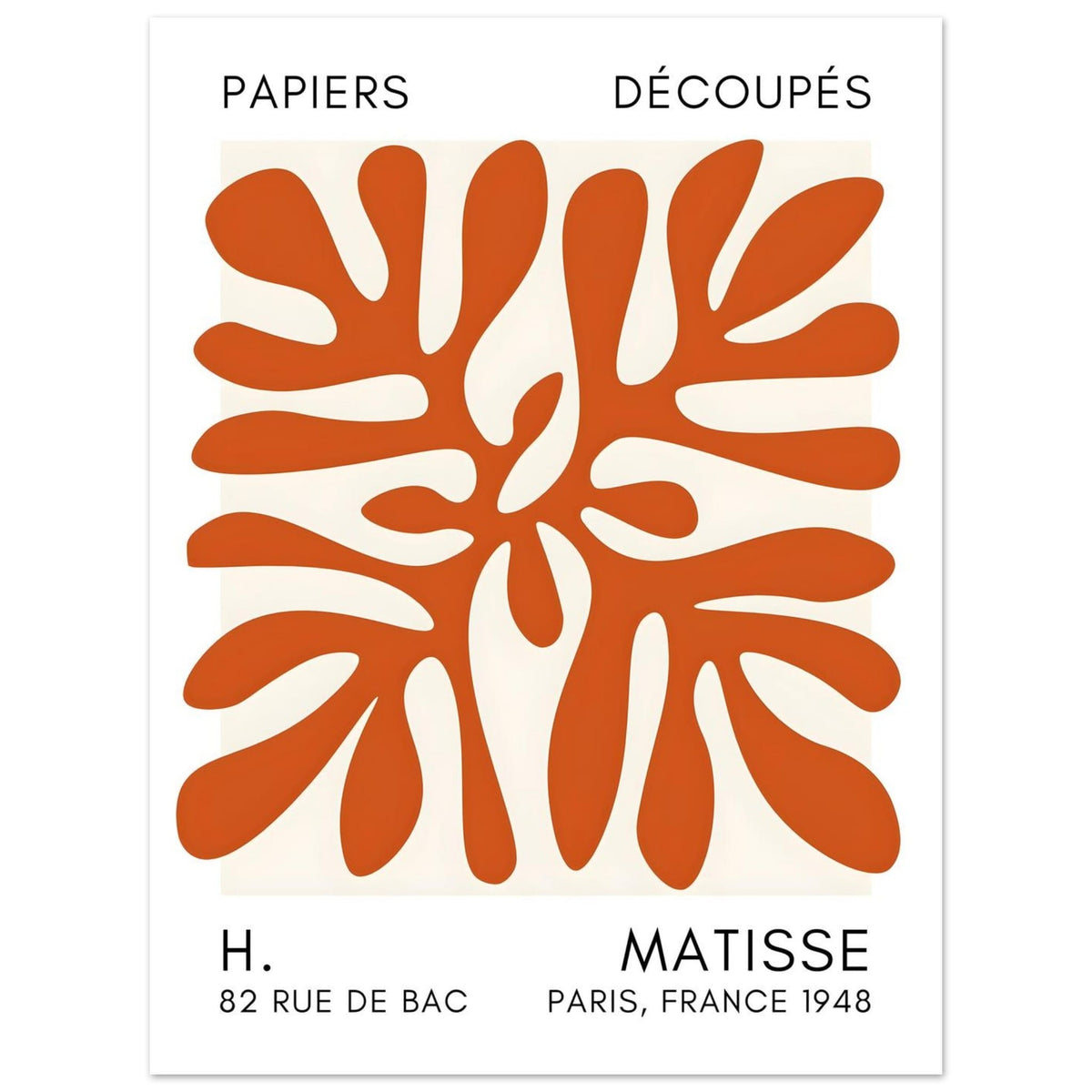 Artfulprints Poster Matisse - Deep ocean orange  - 30x40 cm - Oranje