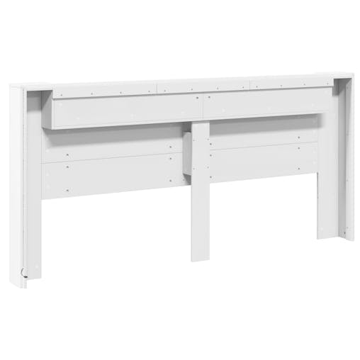 NNEVL Headboard Cabinet with LED White 220x16.5x103.5 cm
