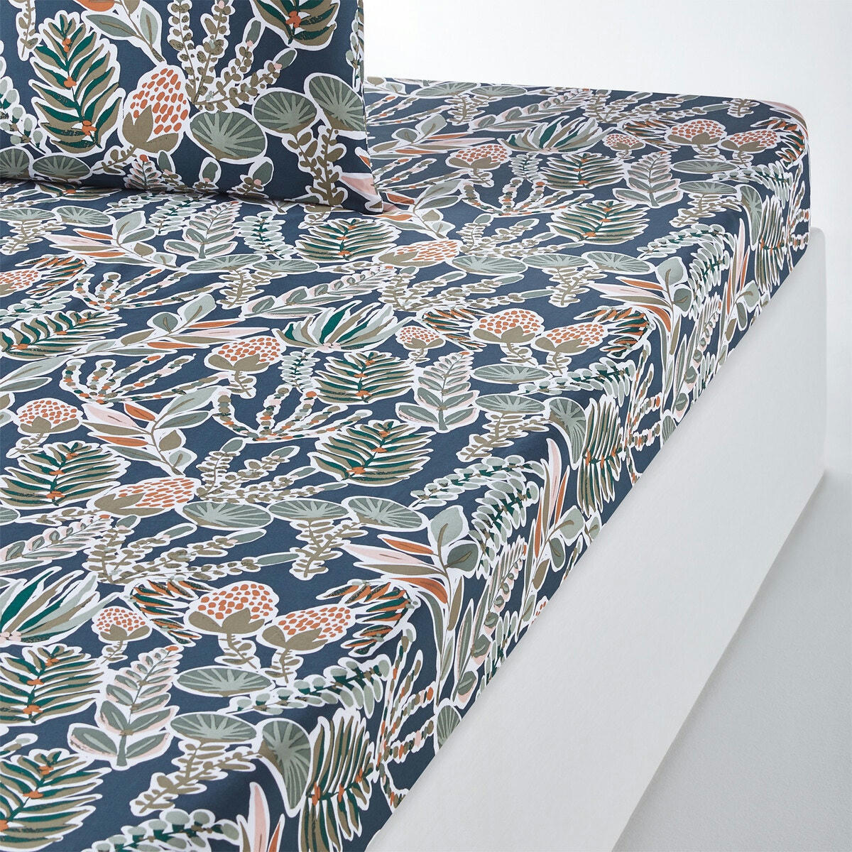 Drap housse percale de coton, Aquajungle