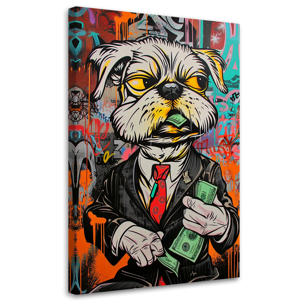 Feeby Obraz, Pies dolary pop art 40x60
