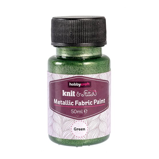 Green Metallic Fabric Paint 50ml