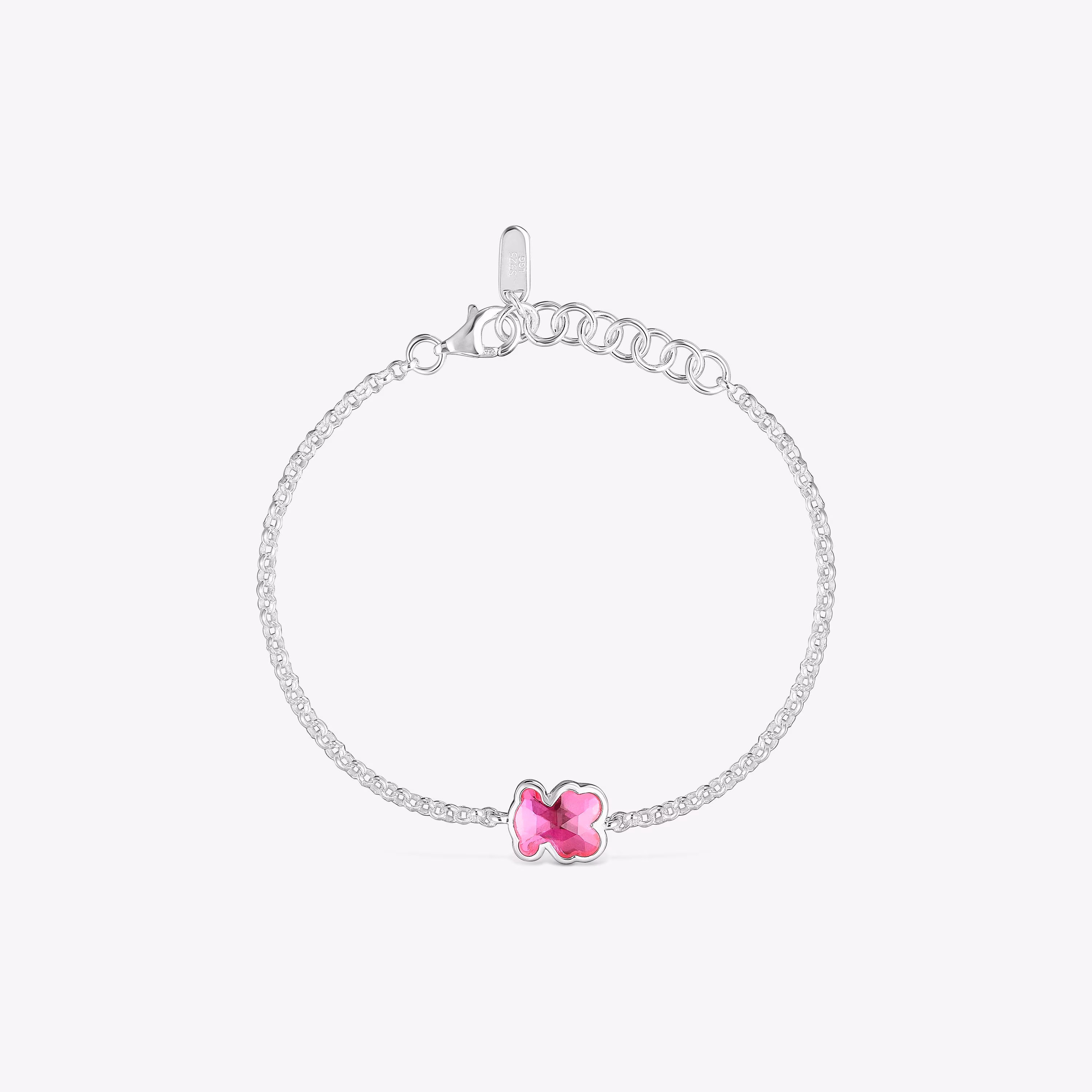 Pulsera cadena de plata y rubí creado en laboratorio Icon Color LGG