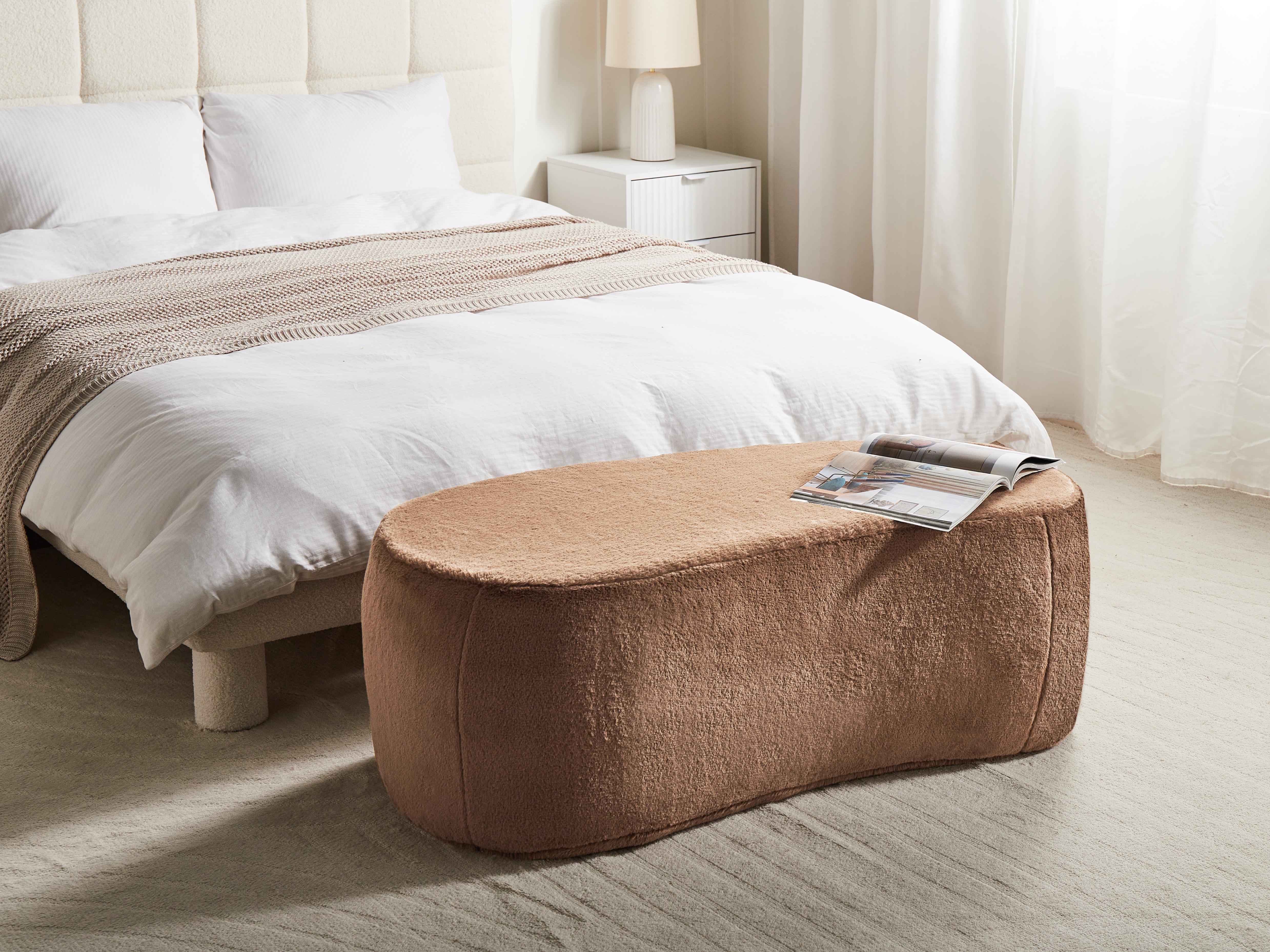 Pouffe BAYARD Faux Fur Light Brown