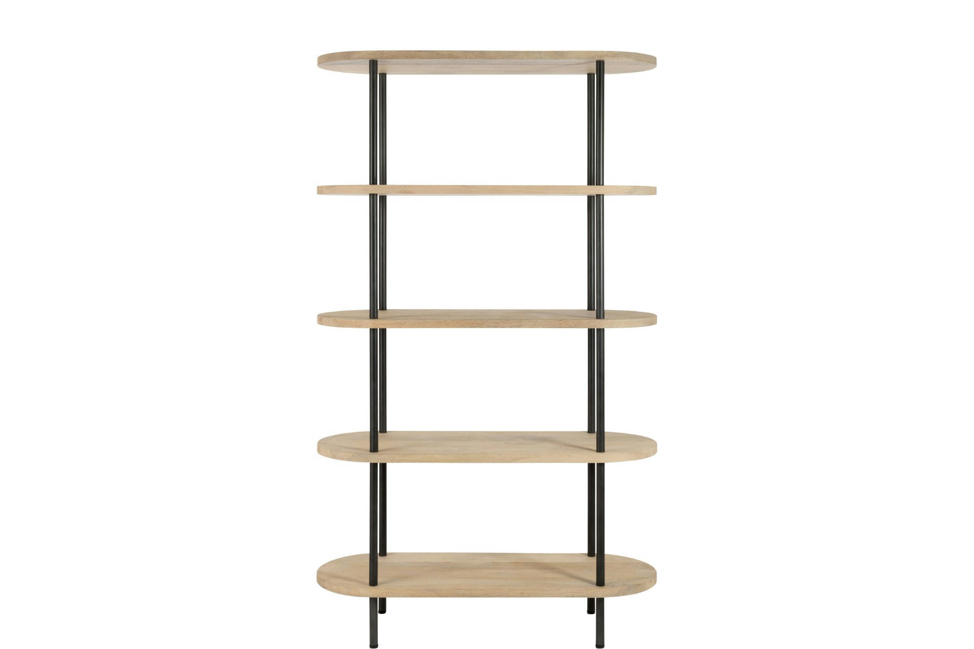 SALI - Bibliothèque en bois de manguier et en métal 5 tablettes