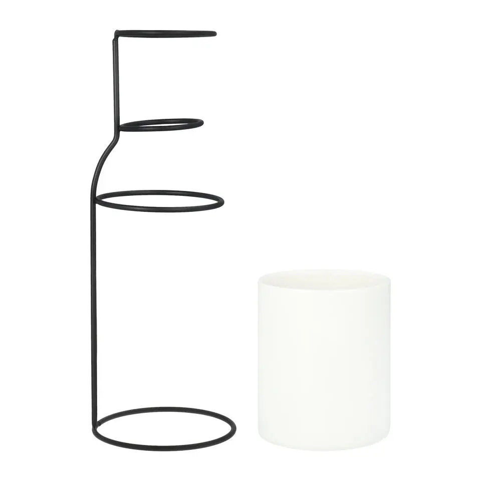 QUVIO Vaas - Keramiek met metalen frame