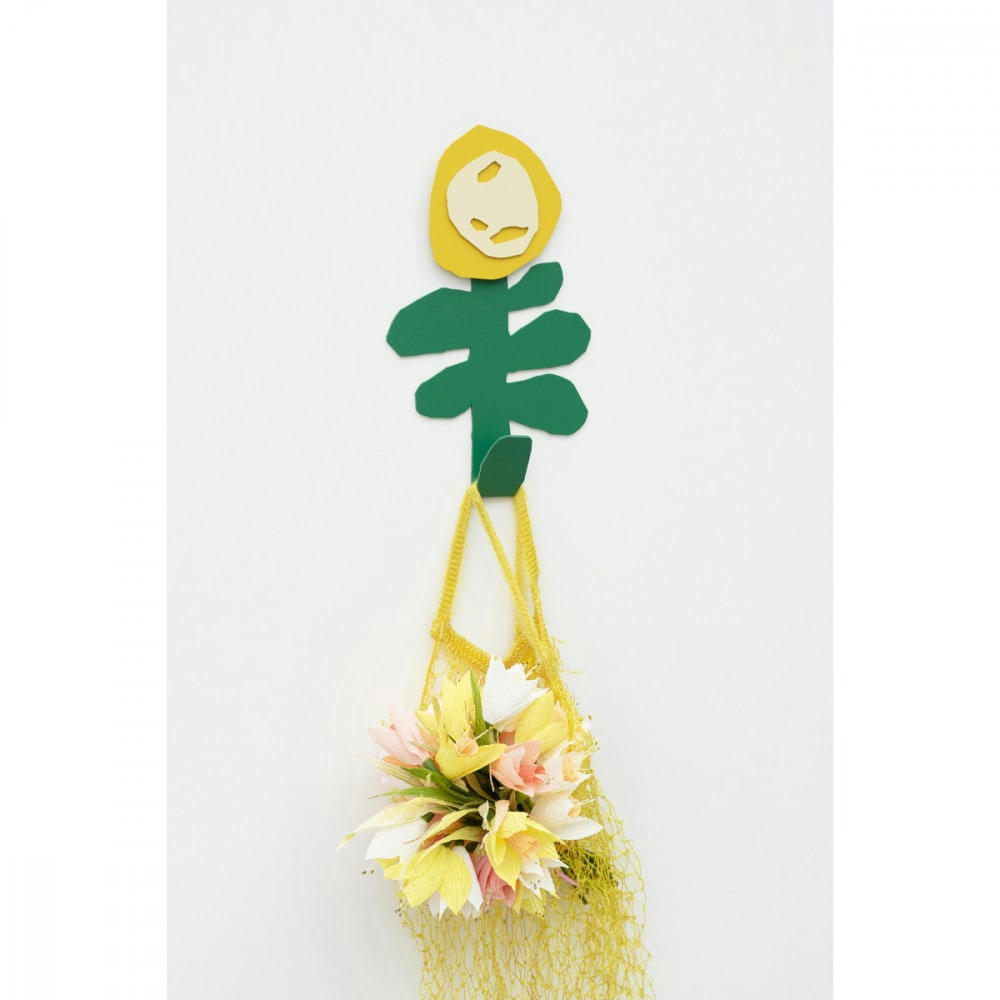 LILI - Patère fleur jaune 23.5 x 14.3cm