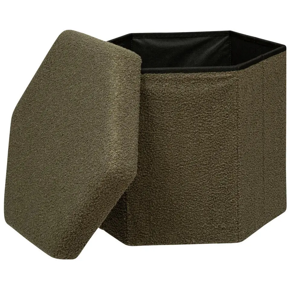 Atmosphera Storage Poef Jako - Opvouwbaar - Olijfgroen - H38 cm