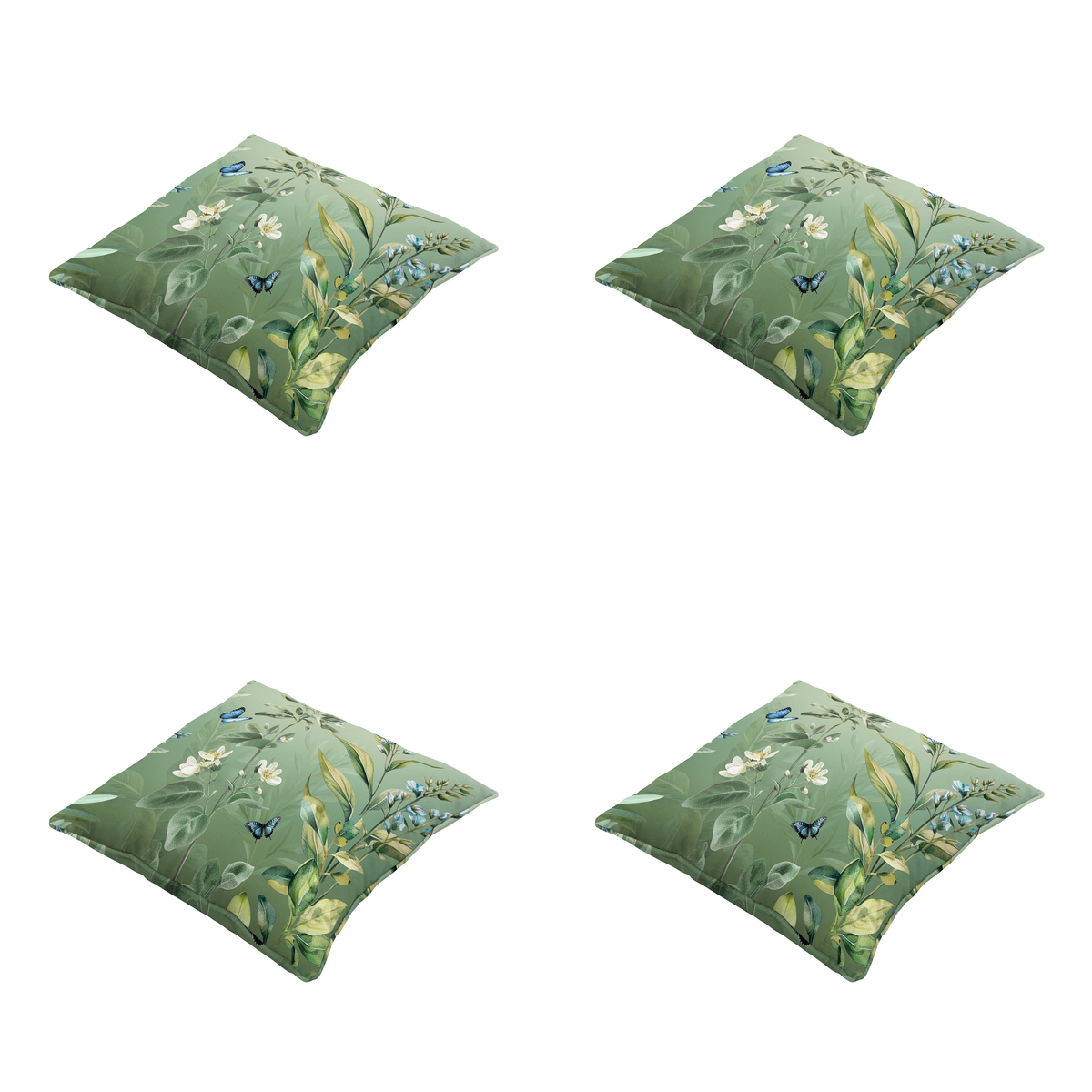 Madison sierkussen Elisa - groen - 50x50x10cm - set van 4