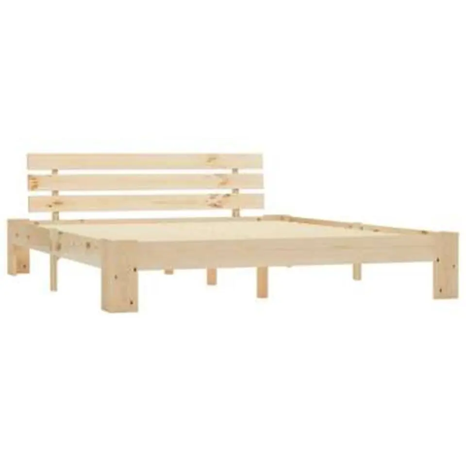 vidaXL - Bed frame met hoofdbord - Naturel - Massief grenenhout - 160x200 cm