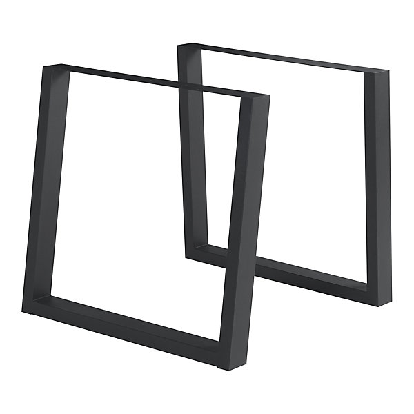 Lot de 2 pieds de table L&uuml;lsfeld acier 72 x 75 cm noir en.casa