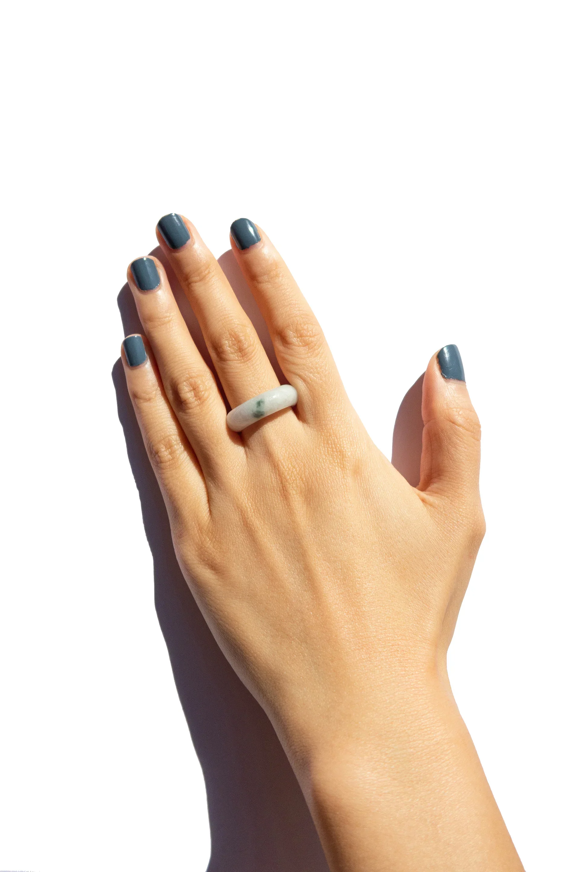 Koi — Mottled Green Jade Ring