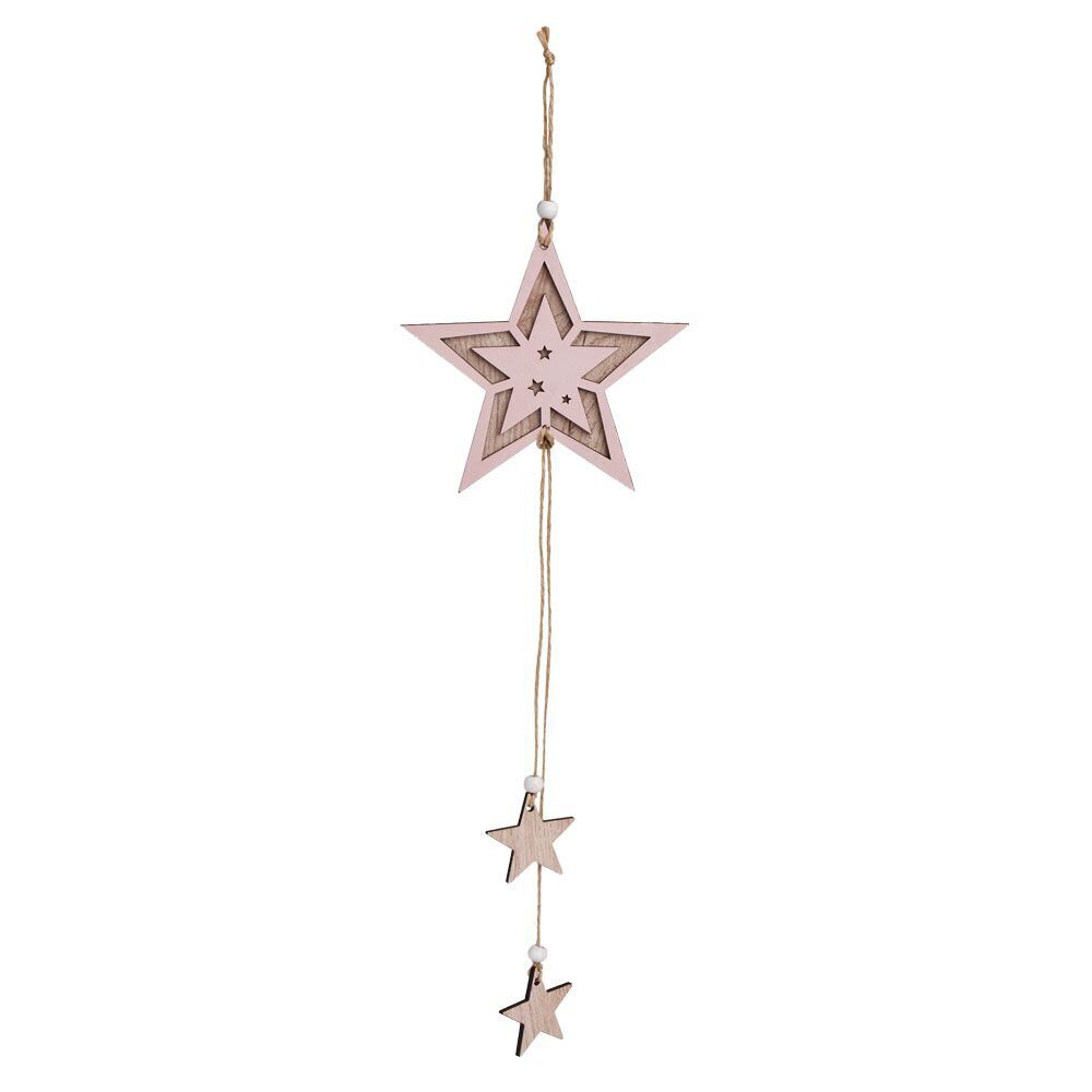 Suspension étoile rose ou sapin vert H48cm
