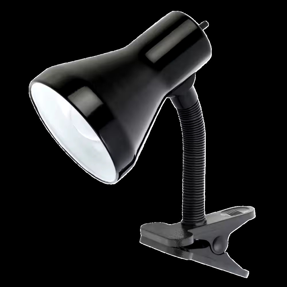 For Living Gooseneck Clip-On Desk Lamp, 12-in, Black