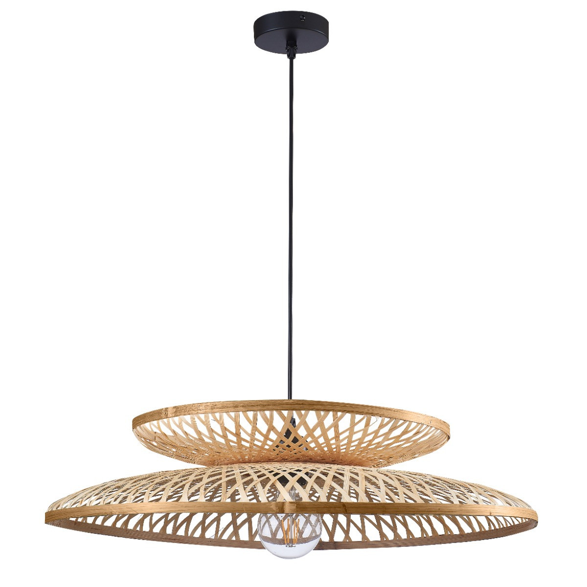 Lampa wisząca beżowo-czarna BALI 1xE27x20W wym: 120x60x60 cm Polux
