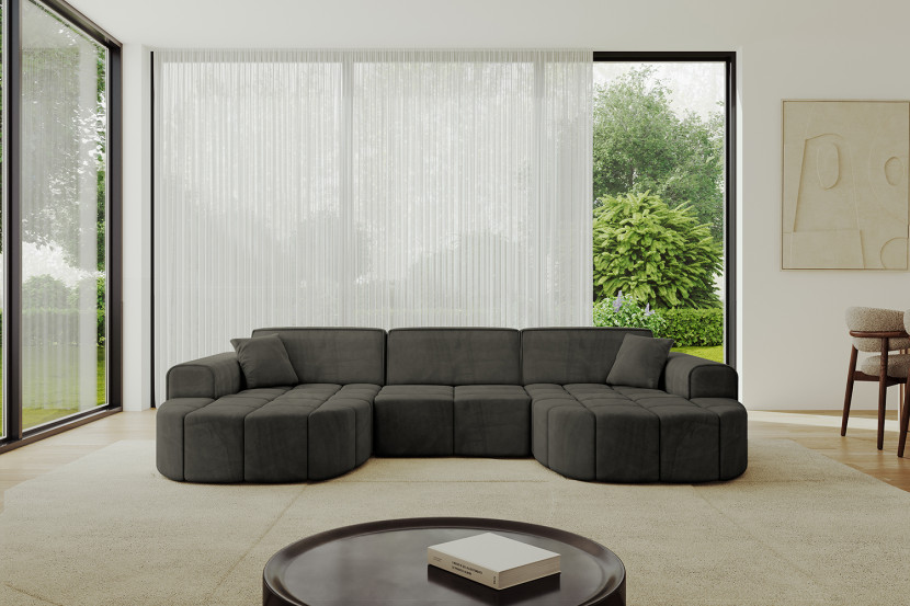 Narożnik uniwersalny bez funkcji spania LIVO-U1 - 315x173x79,5 Czarny