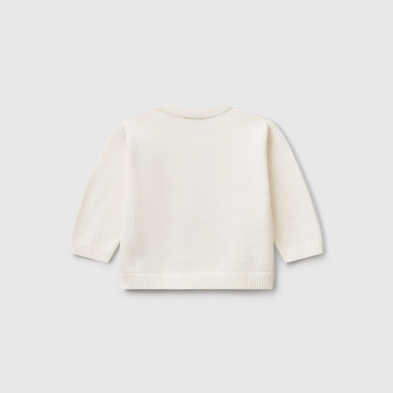 Sweater with rabbit patch