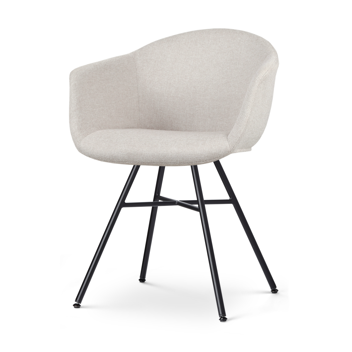 Nolon Noa-Otis Eetkamerstoel Beige - met Armleuning - Zwart