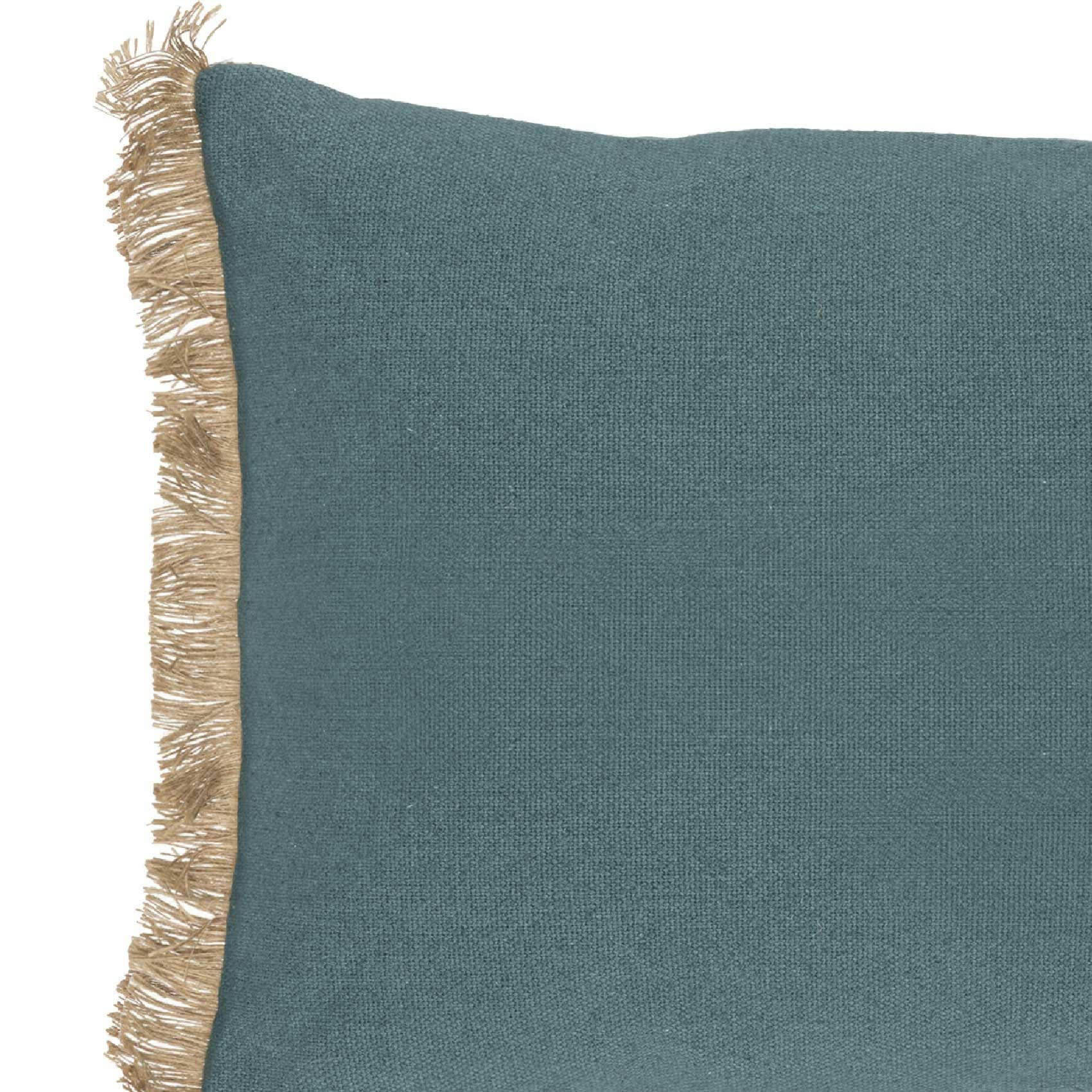 - Coussin en coton et jute jute/coton bleu 38x58 cm