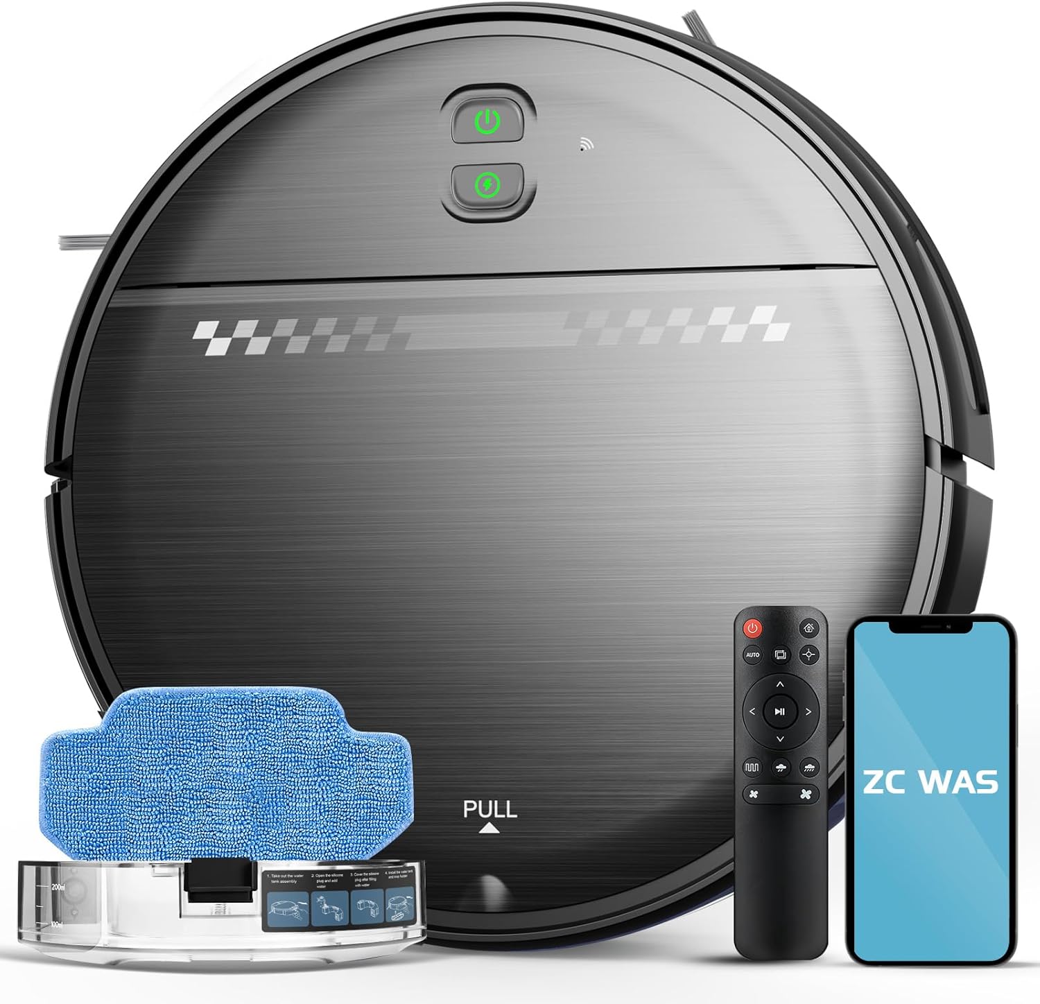Robot Vacuum and Mop Combo, 2-in-1 Robot Vacuum Cleaner, 2.87'' Slim Design, Wi-Fi/App/Voice Control, 3D Obstacle Avoidance & Self-Charging Robotic Vacuum for Hard Floors, Carpets, Pet Hair