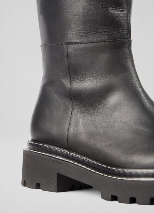 Julia Black Nappa Leather Knee Boots