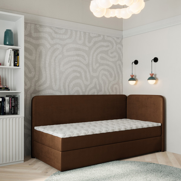 Łóżko kontynentalne GINA z topperem 90x200 cm