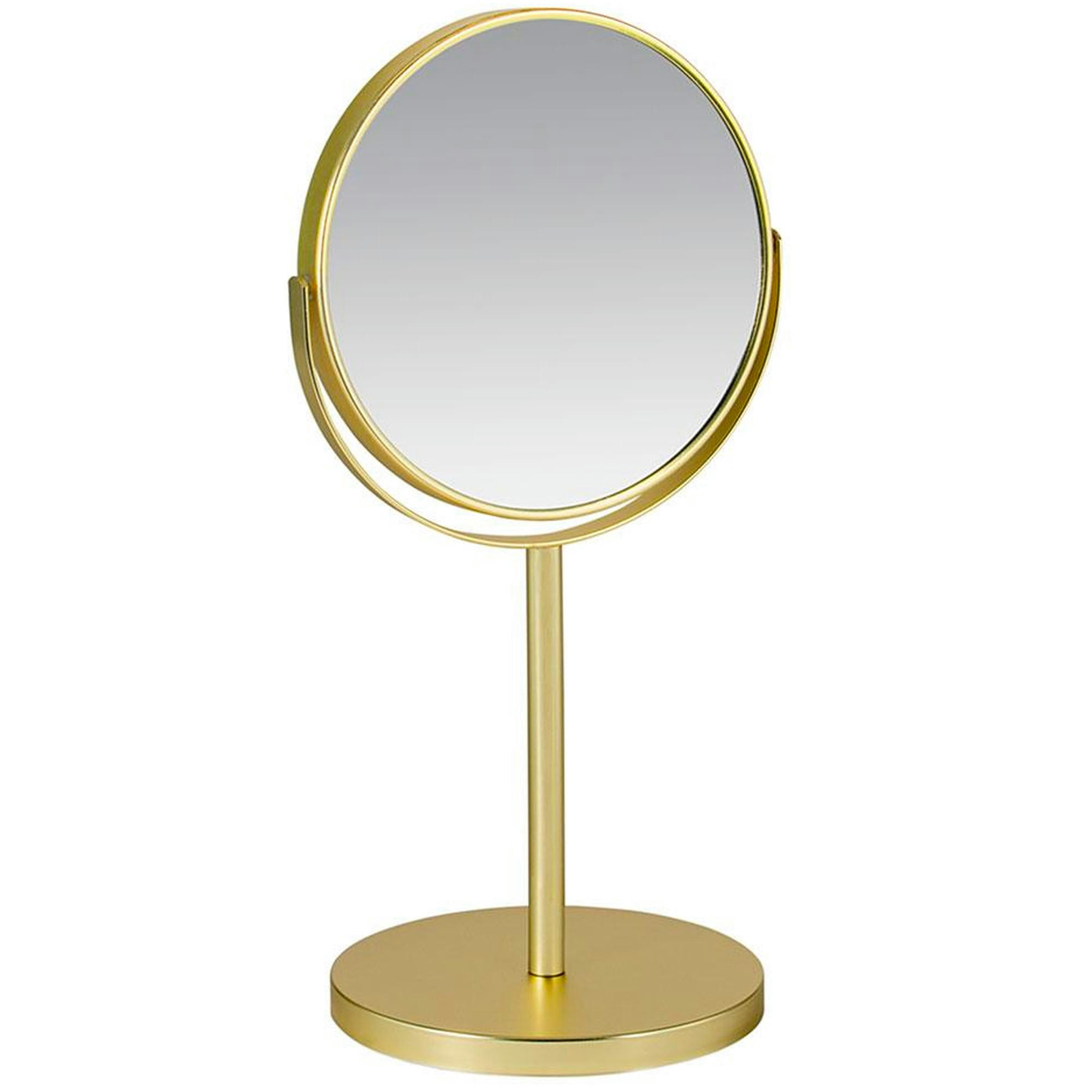 - Miroir grossissant x5 double face en métal doré