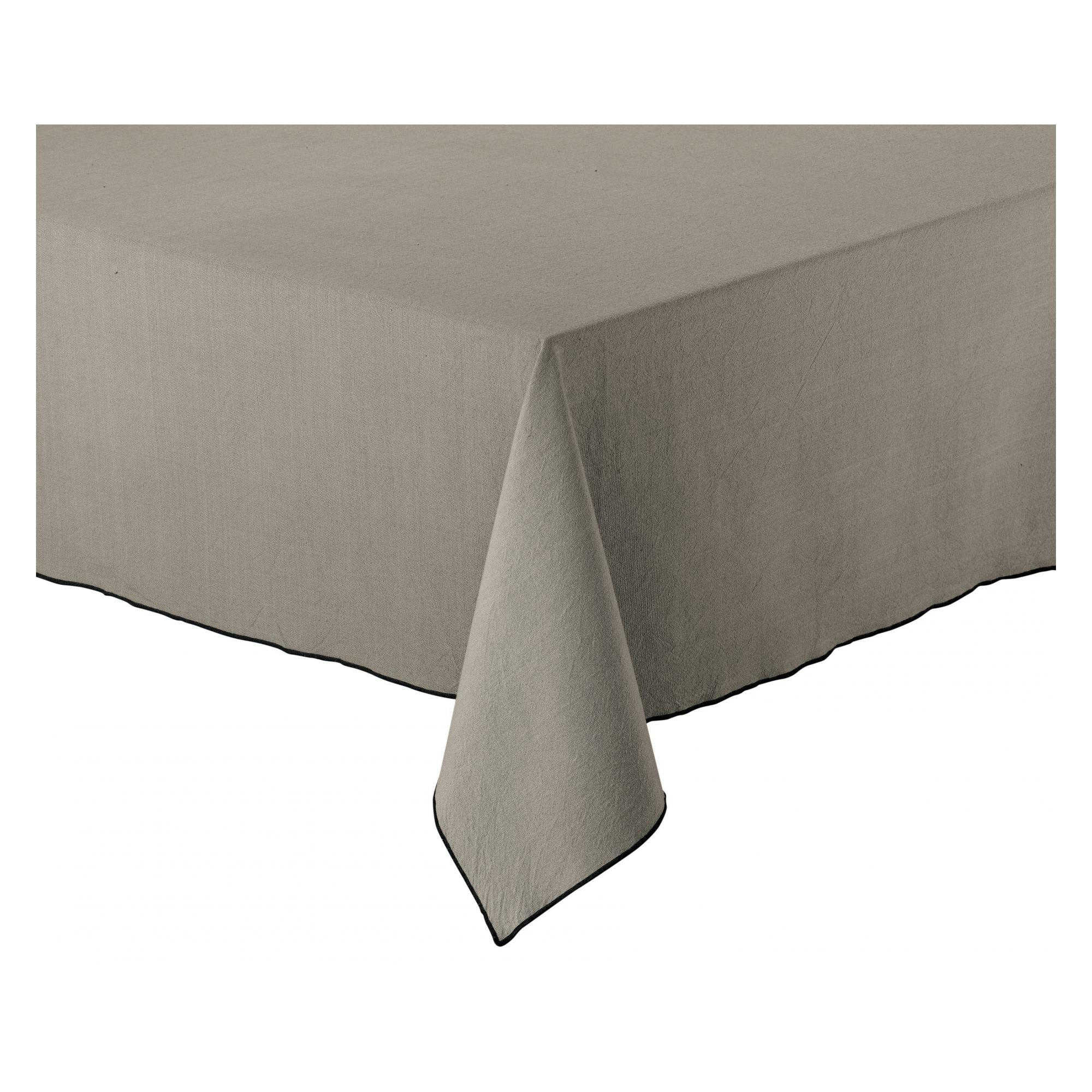 GRACE - Nappe recyclée  en coton ombre 140 x 140