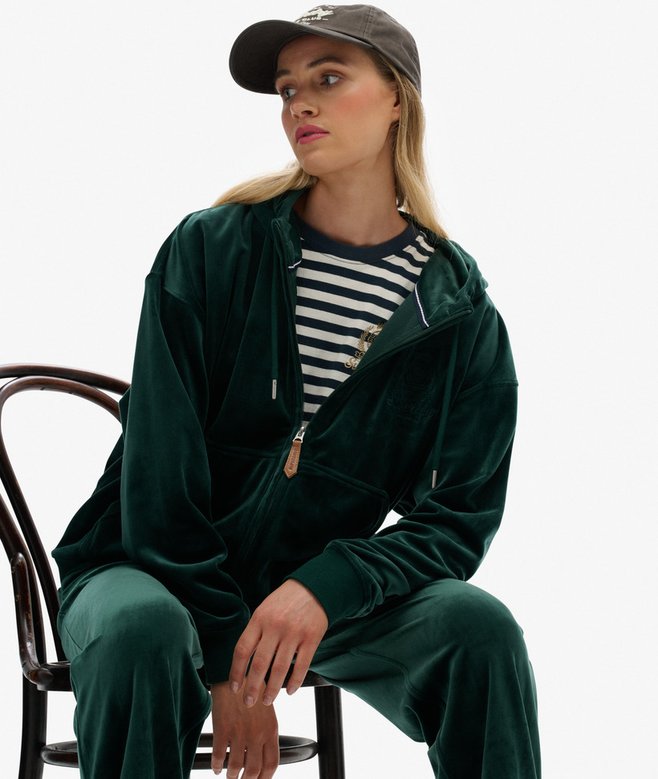 Country Club Velour Zip Hoodie