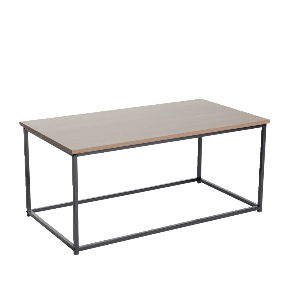 Table basse en bois et métal noir 90x48xH40cm