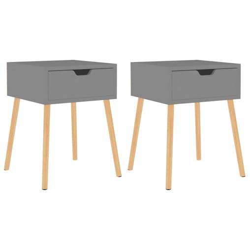 NNEVL Bedside Cabinets 2 pcs Grey 40x40x56 cm Chipboard