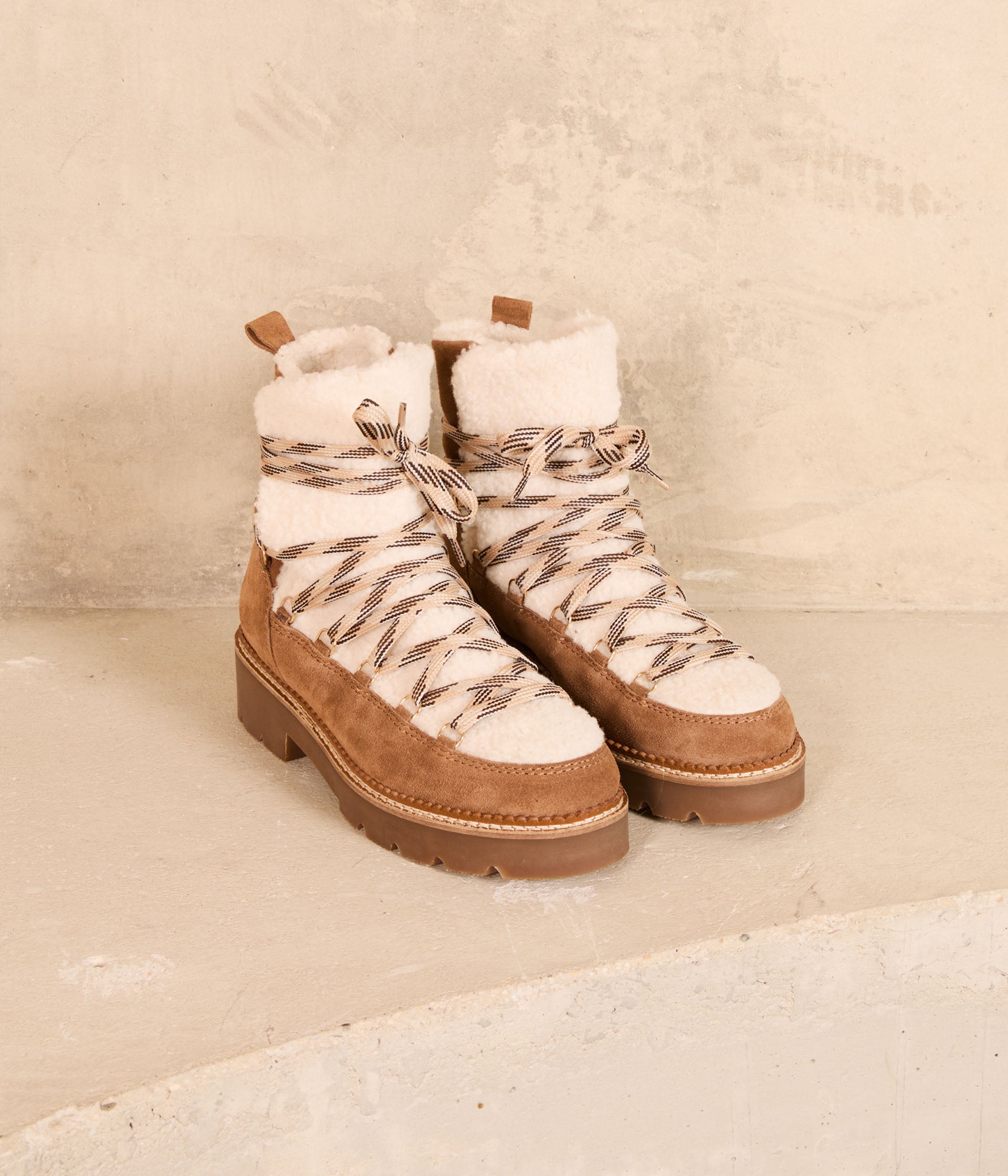 Boots camel fourrées Hilda