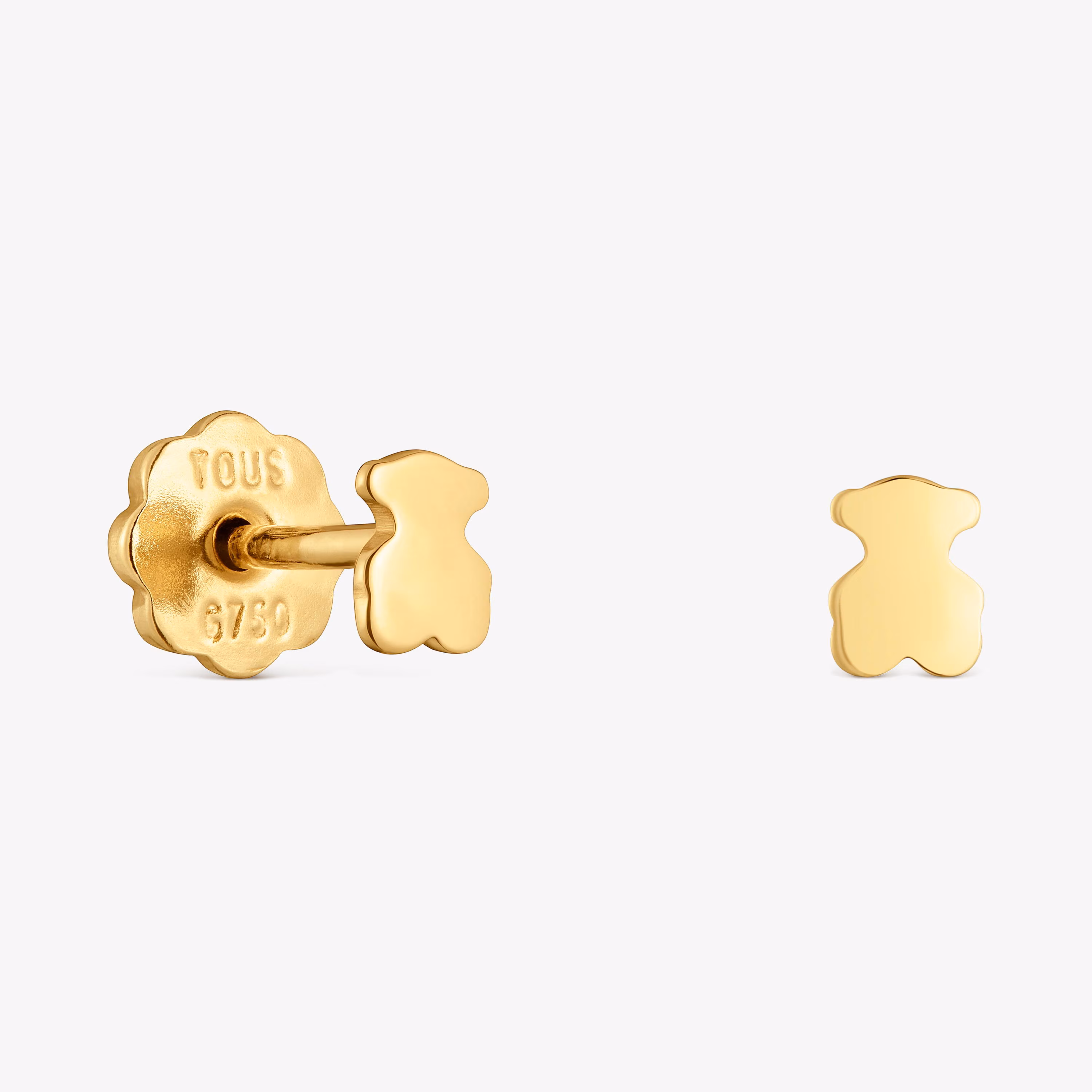 Pendientes de oro y motivo oso Basics