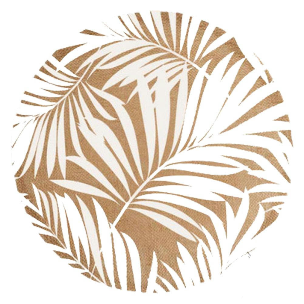 FEUILLES - Set de table rond en toile de jute D38