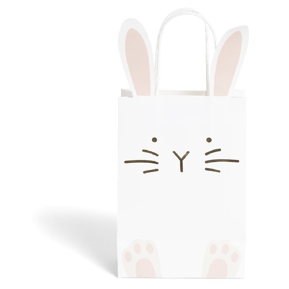 Lot de 4 sacs en papier 14x30cm forme lapin de Pâques