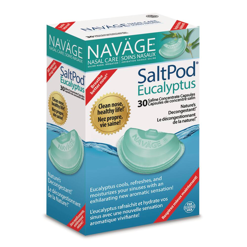 Navage Nasal Care SaltPod Eucalyptus Nasal Irrigation Saline Concentrate Capsules, 30-pk
